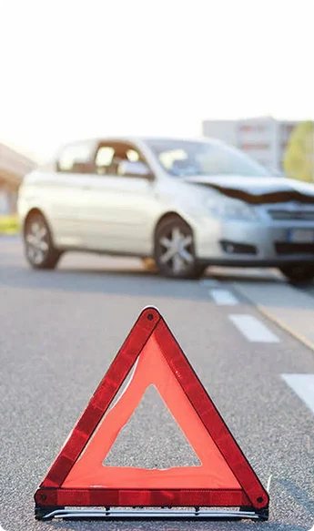 Warndreieck nach Unfall